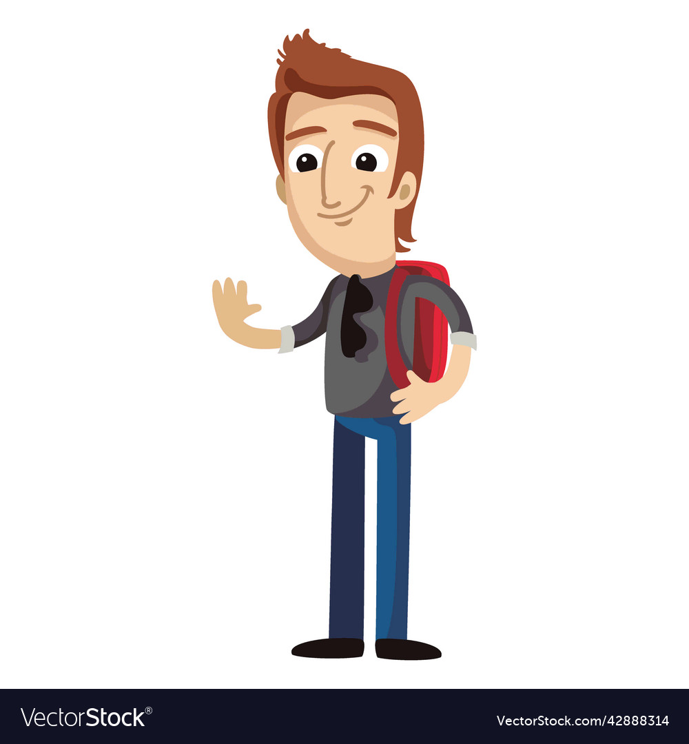 Male student cartoon high quality Royalty Free Vector Image