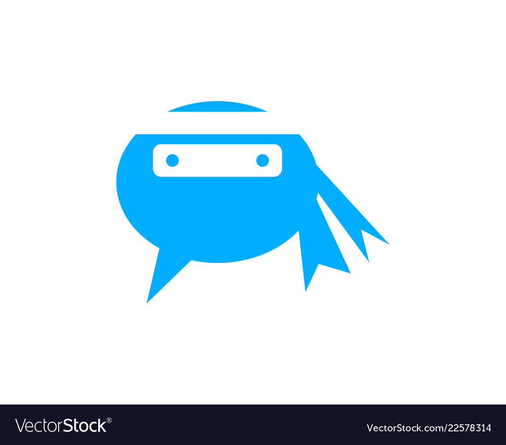 ninja chat logo design template royalty free vector image