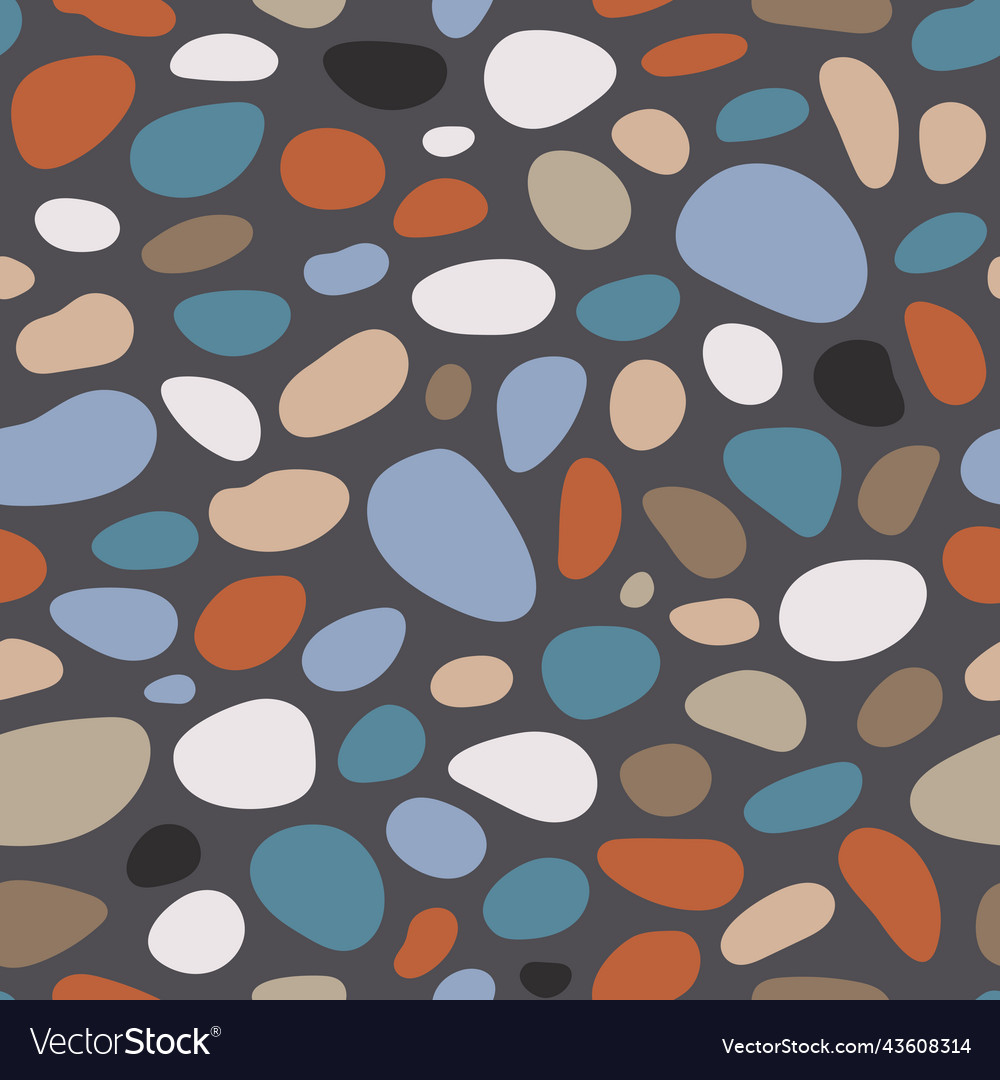 Pebble seamless pattern smooth stones background