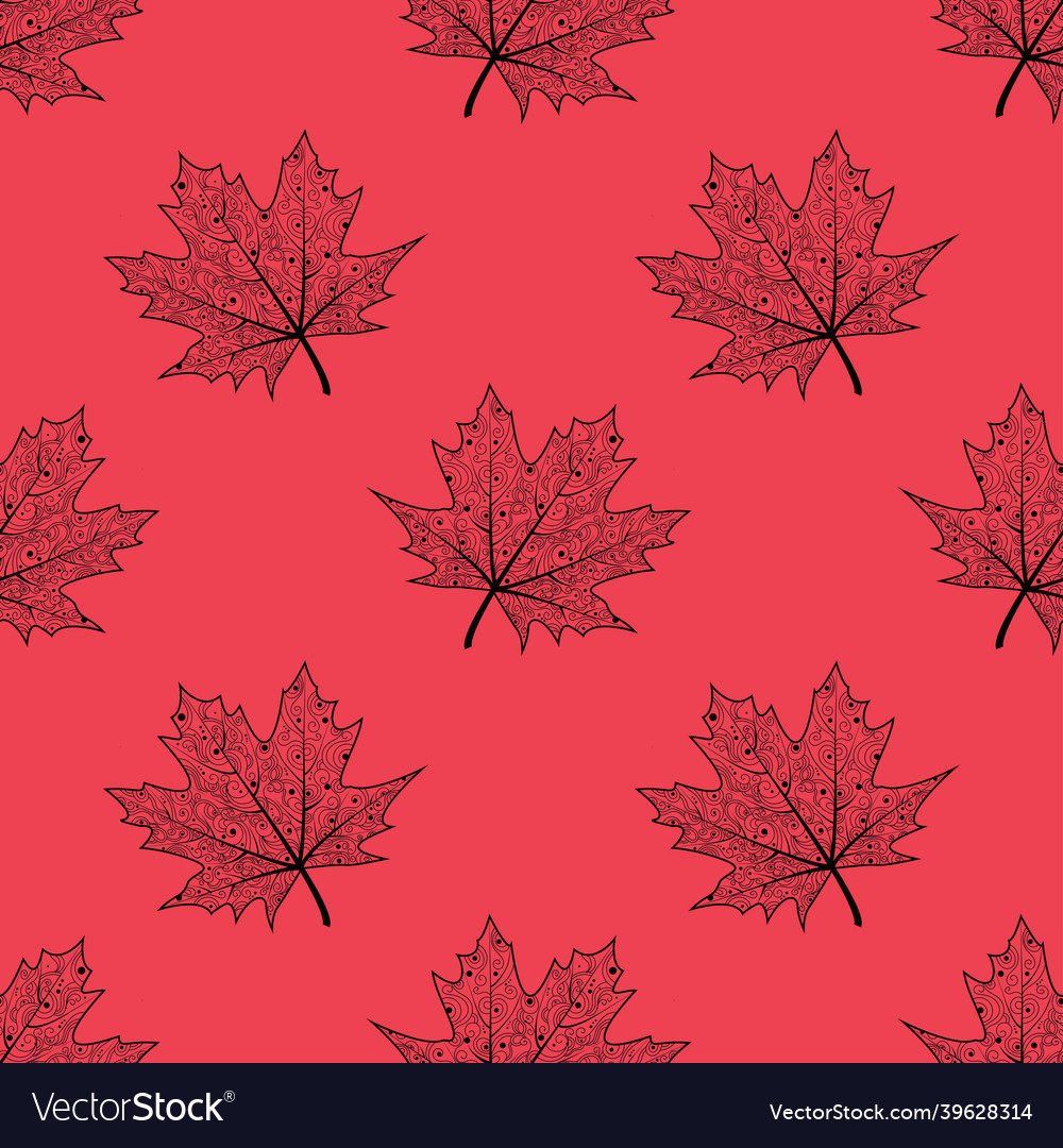 Seamless pattern with maple leaves vector image Seamless pattern with maple leaves