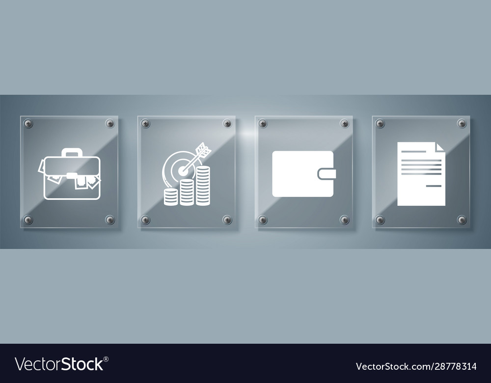 Set document wallet target with coin symbol vector image Set document wallet target with coin symbol
