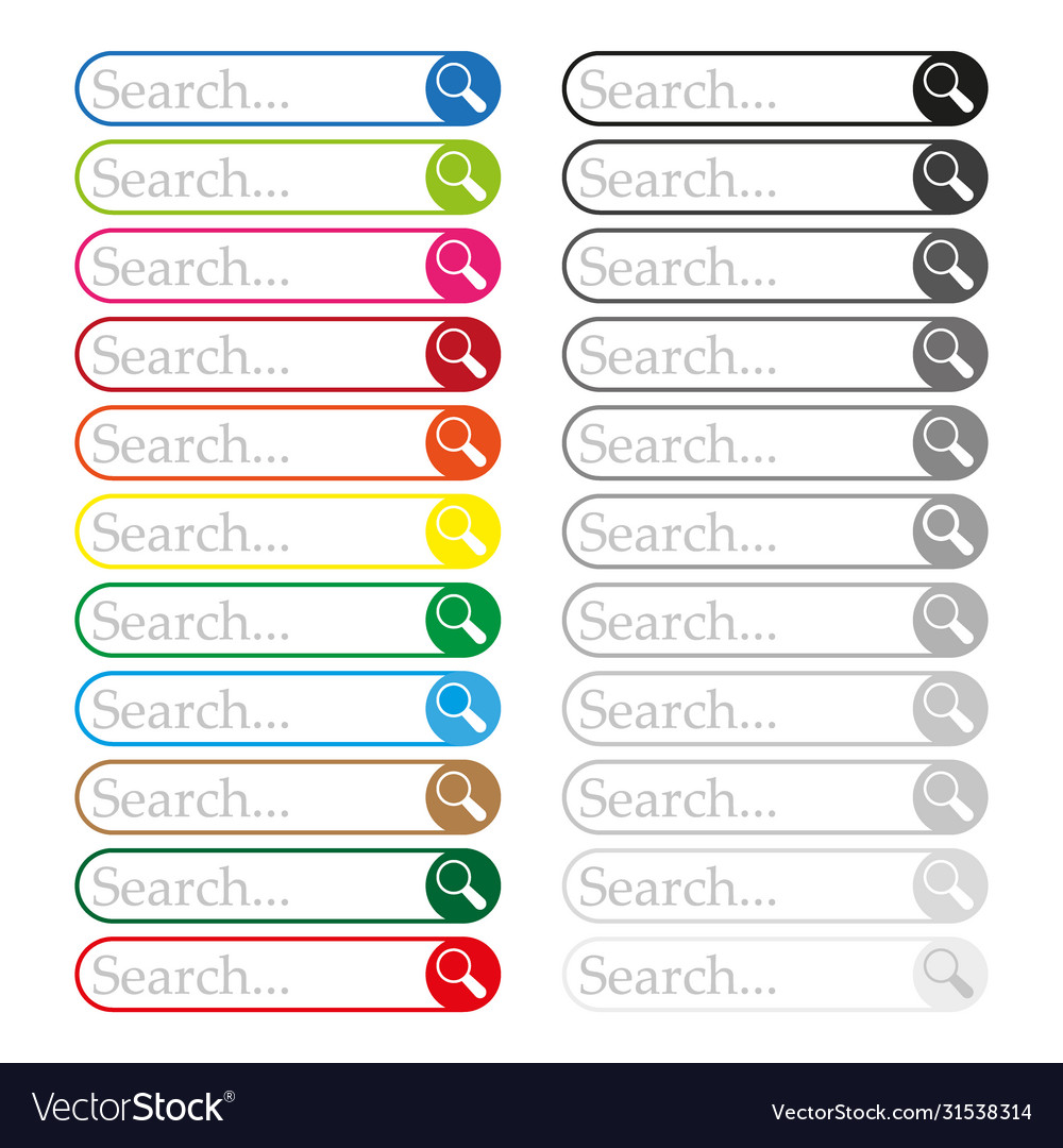 Set search bars flat web design elements vector image Set search bars flat web design elements