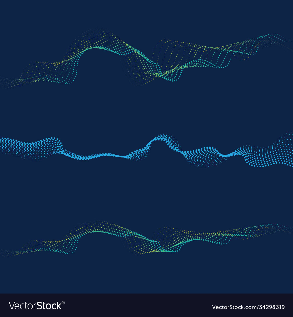 Abstract digital wave particles flow vector image Abstract digital wave particles flow