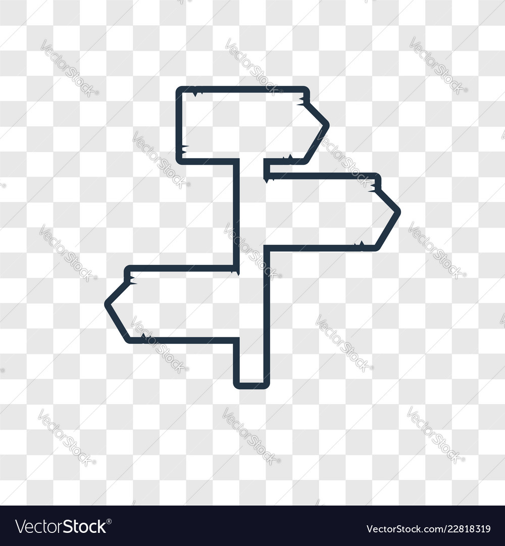 Arrow concept linear icon isolated on transparent vector image Arrow concept linear icon isolated on transparent