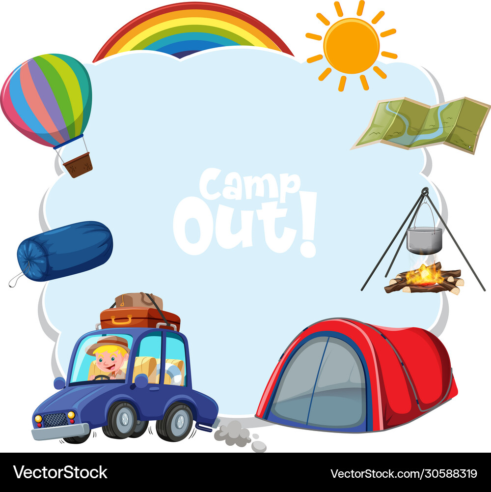 Background template with camping theme Royalty Free Vector