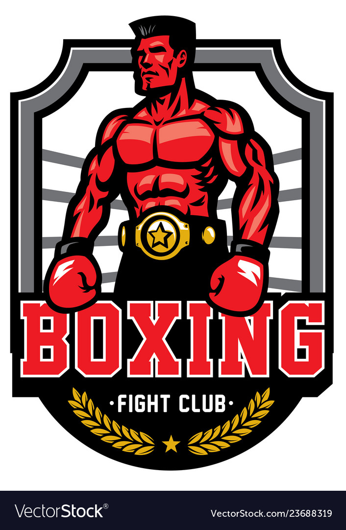 Boxing championship badge Royalty Free Vector Image