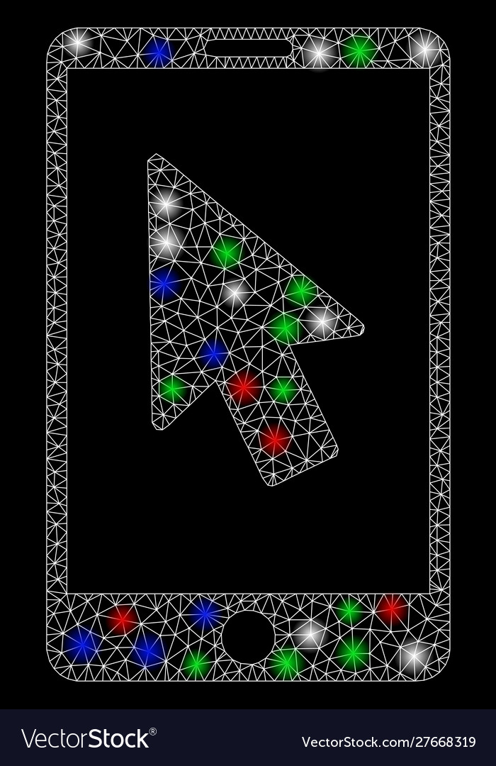 Helles Netz 2d mobiler Pfeilzeiger mit Blitz vector image Helles Netz 2d mobiler Pfeilzeiger mit Blitz
