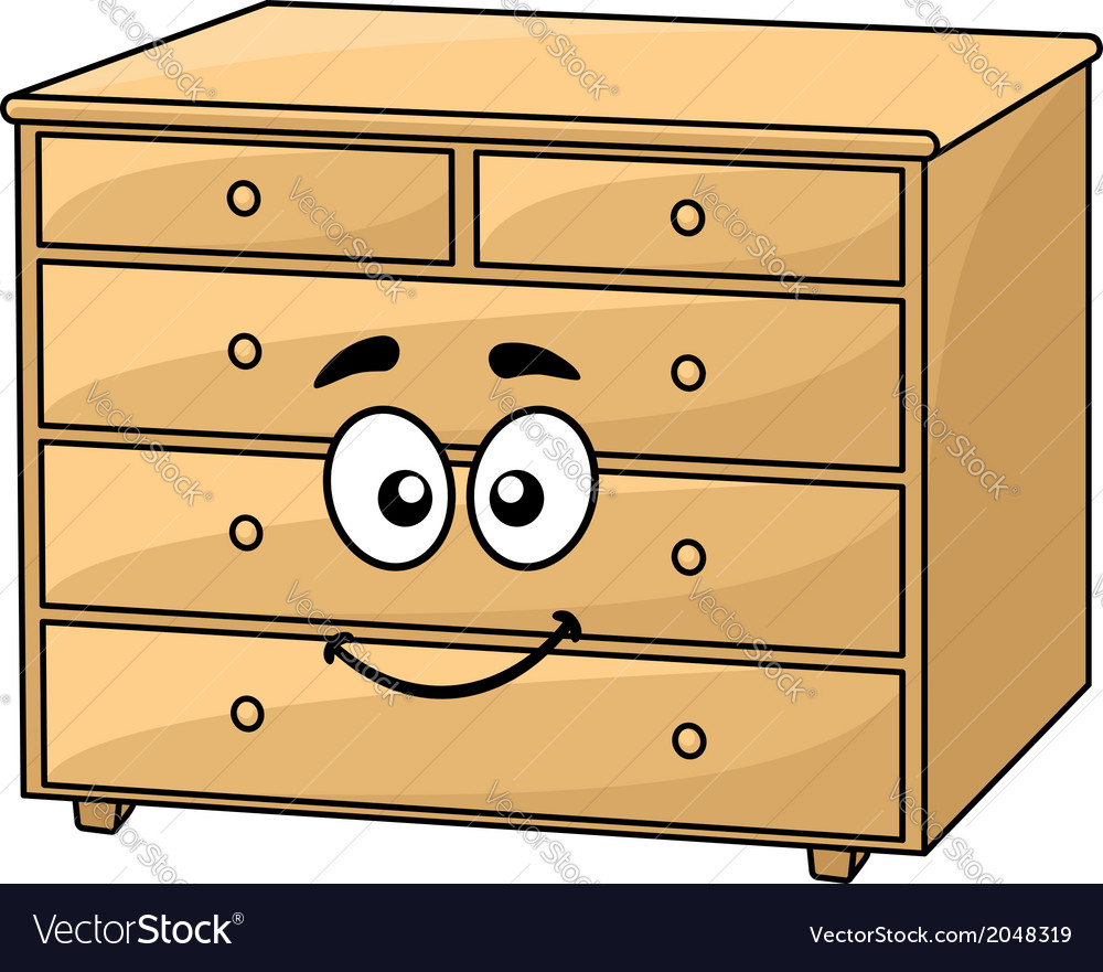 Download Cartoon wooden chest of drawers Royalty Free Vector Image