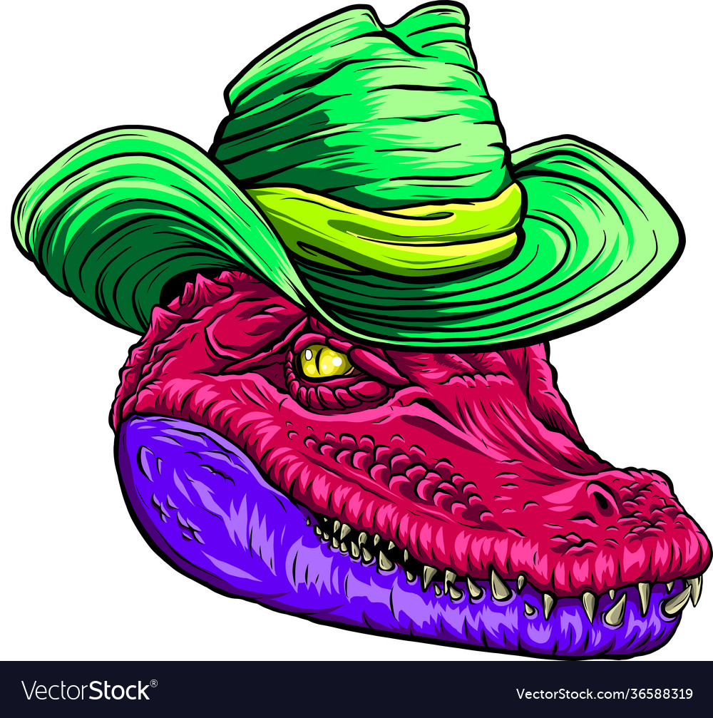 Colored alligator head Royalty Free Vector Image