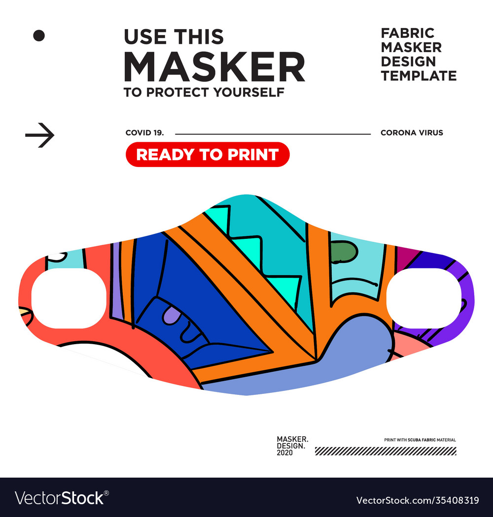 Colorful abstract fabric masker ready to print