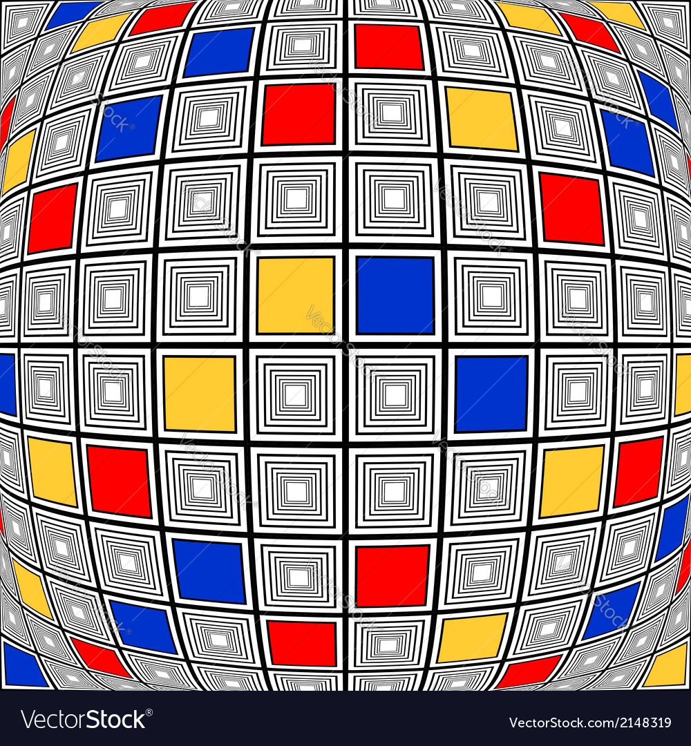 Design colorful warped checked mosaic pattern