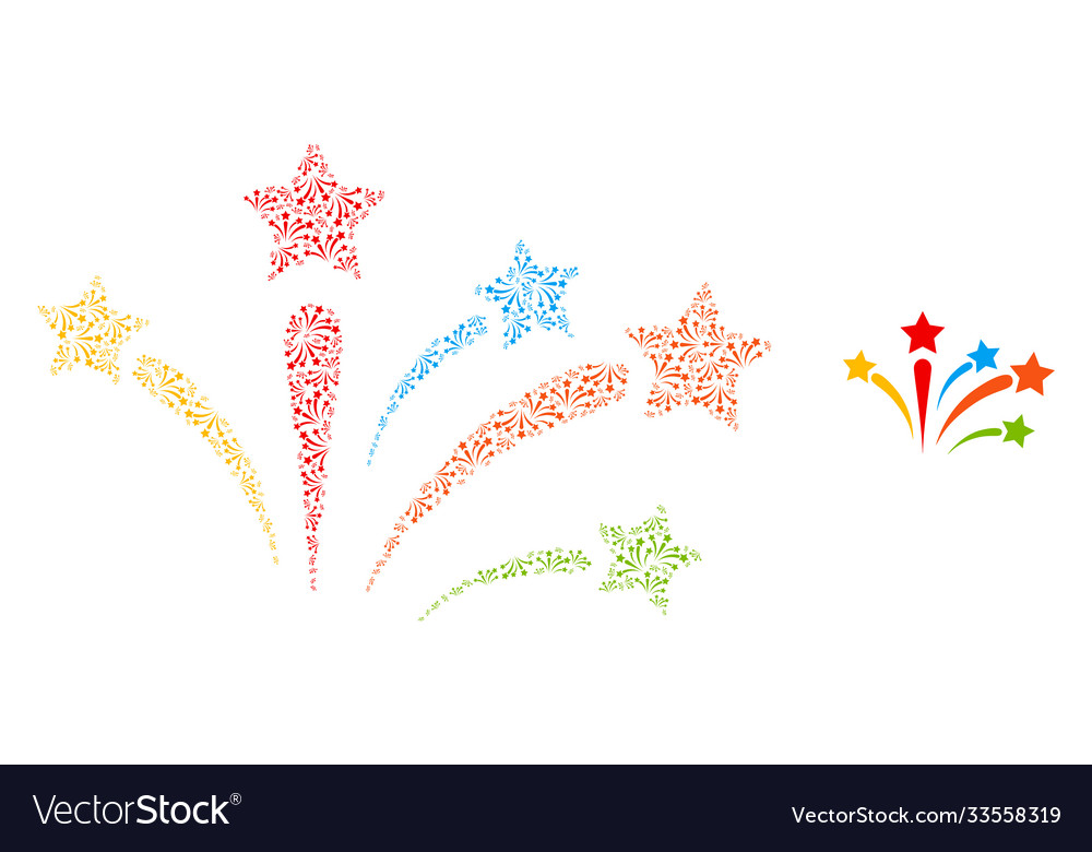 Fireworks recursive mosaic self items vector image Fireworks recursive mosaic self items