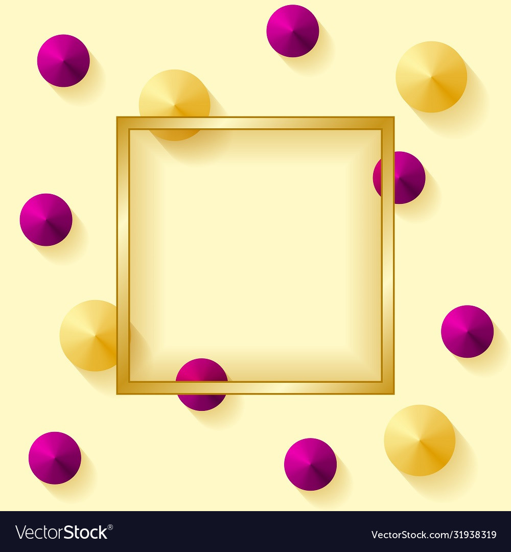 Golden background with square frame