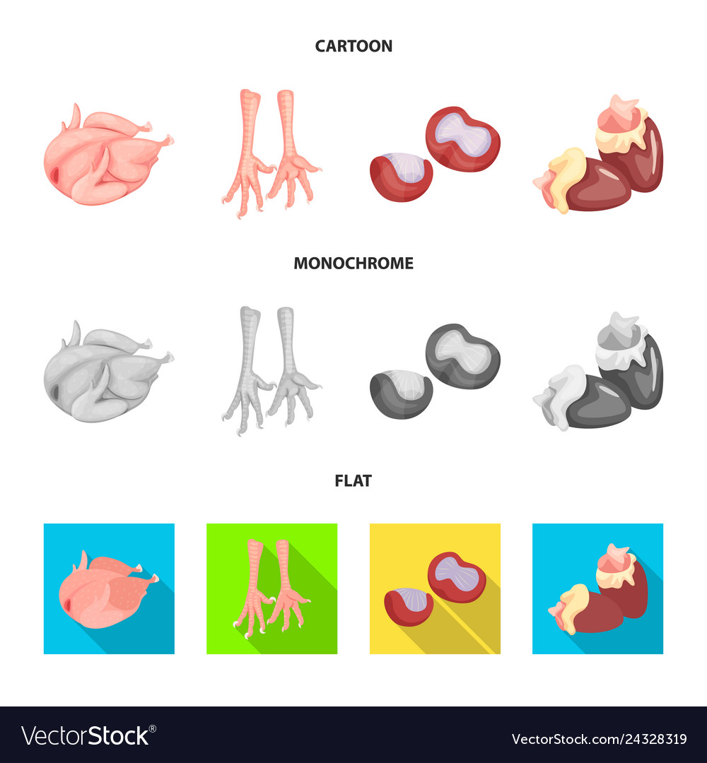 Isolated object of product and poultry symbol set