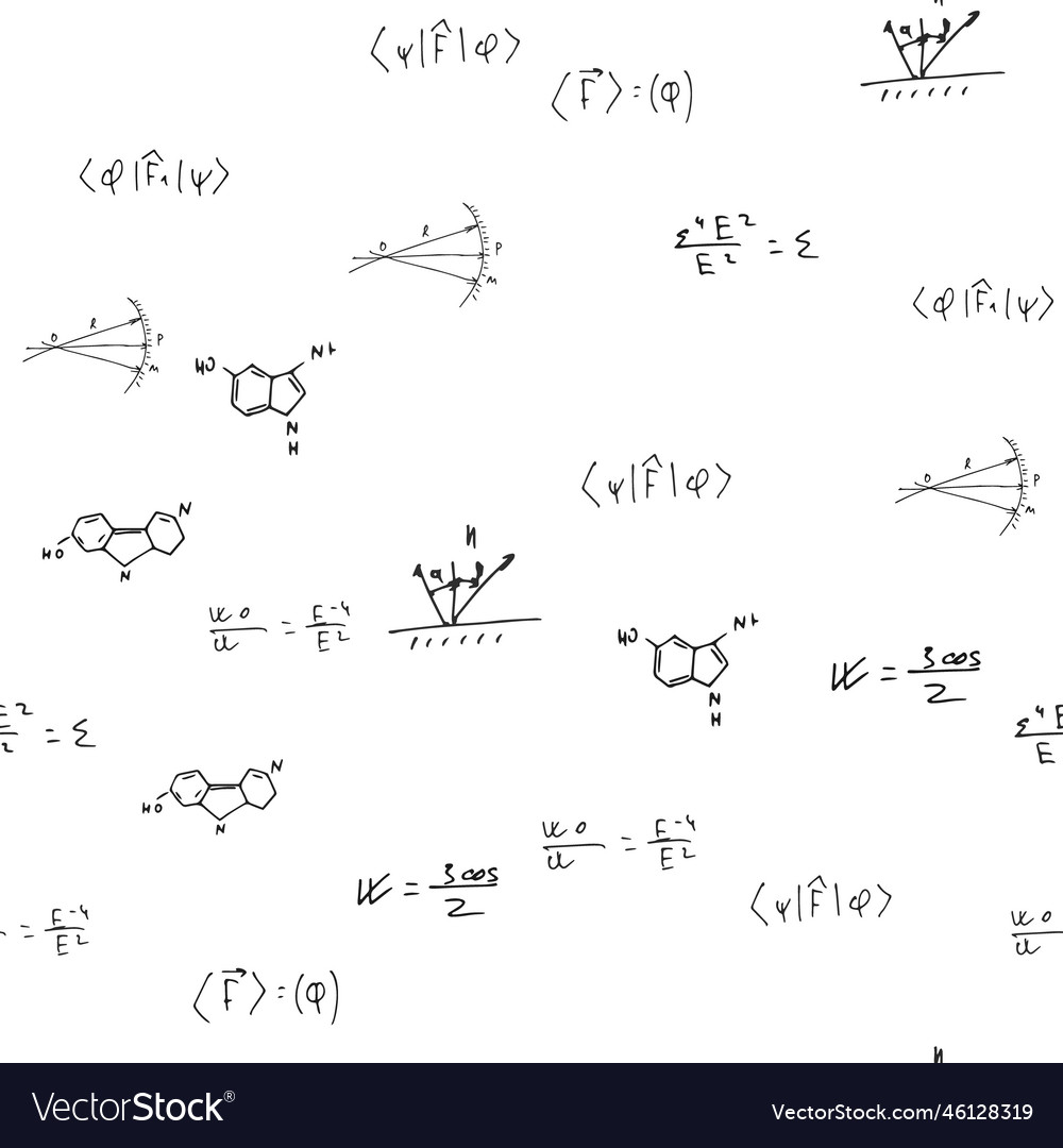 Mathematical physical chemical formulas Royalty Free Vector