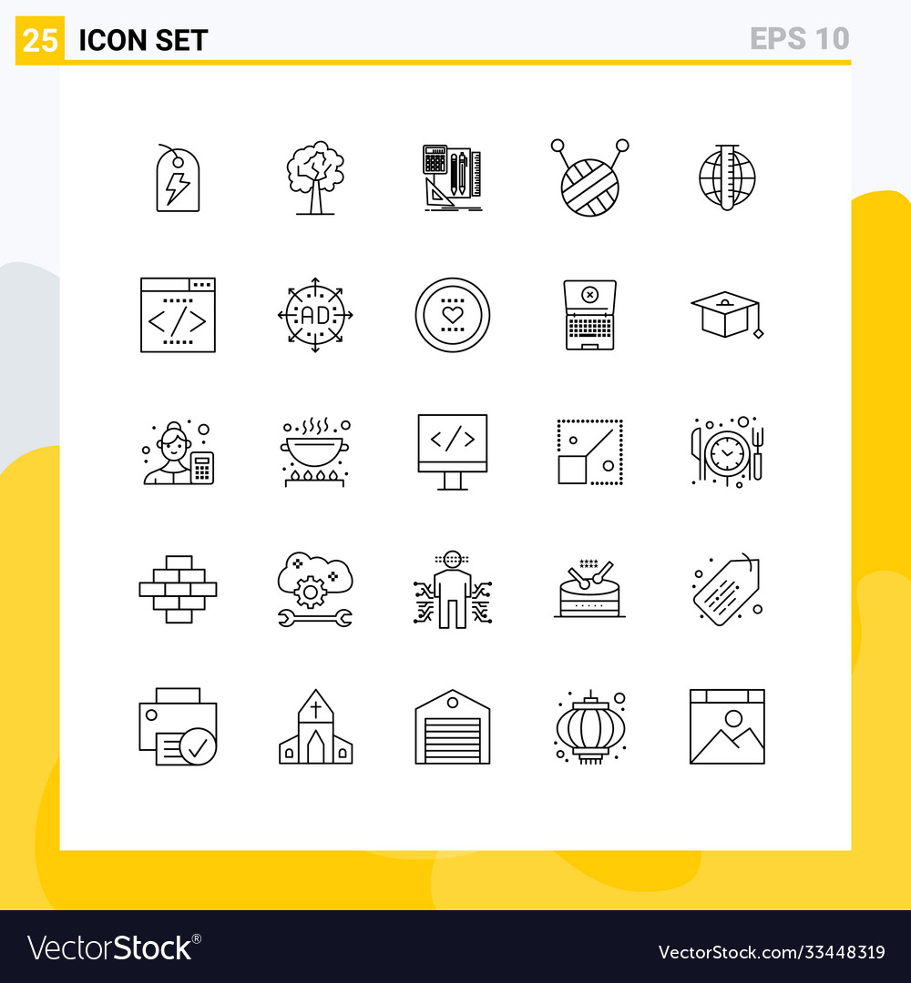 Modern set 25 lines pictograph engine