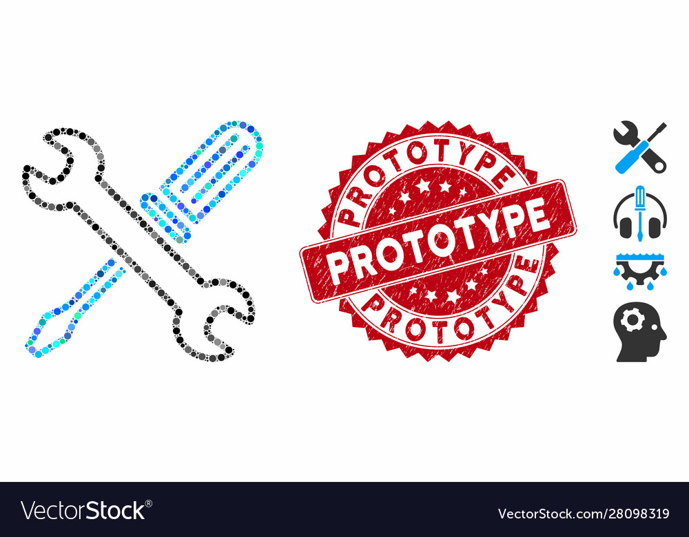 Mosaic Tuning Tools Icon mit kratzigem Prototyp