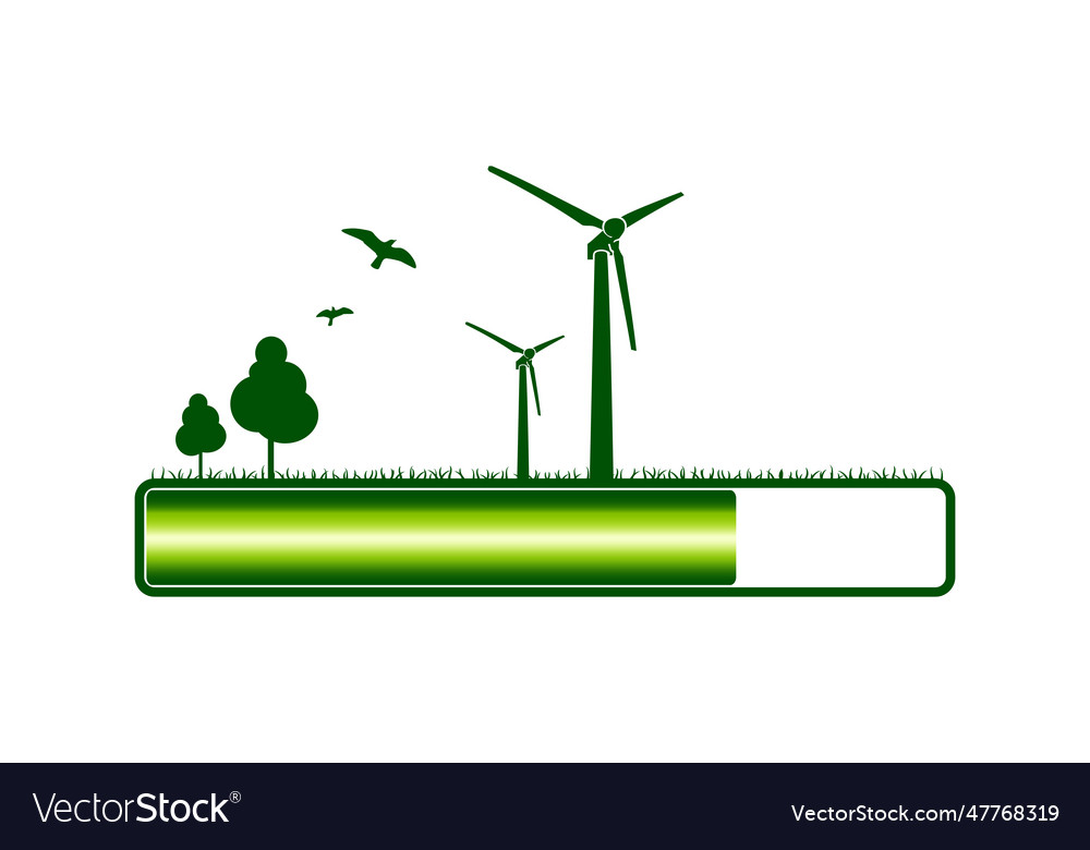 Progress or loading bar with trees and wind
