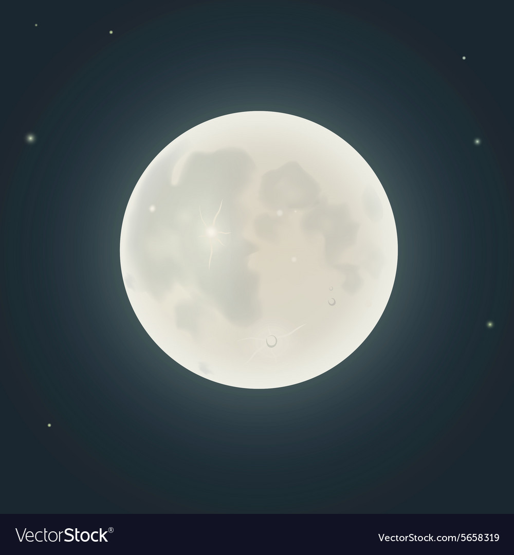 Realistic moon in the night sky Royalty Free Vector Image