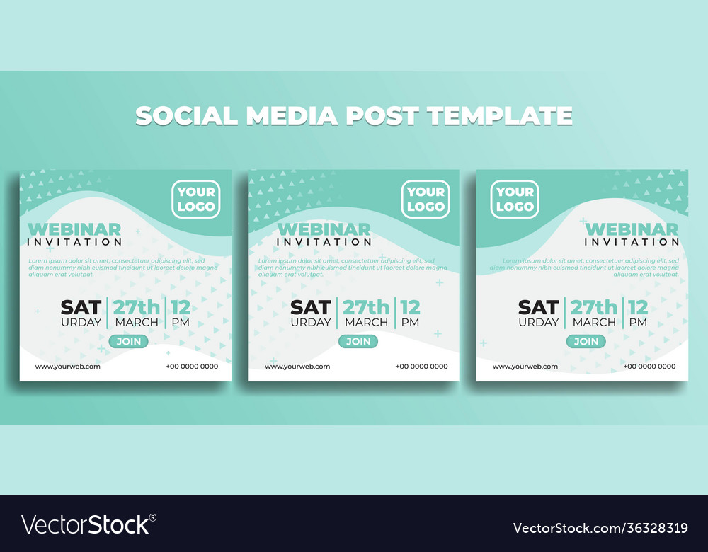 Set social media post template webinar