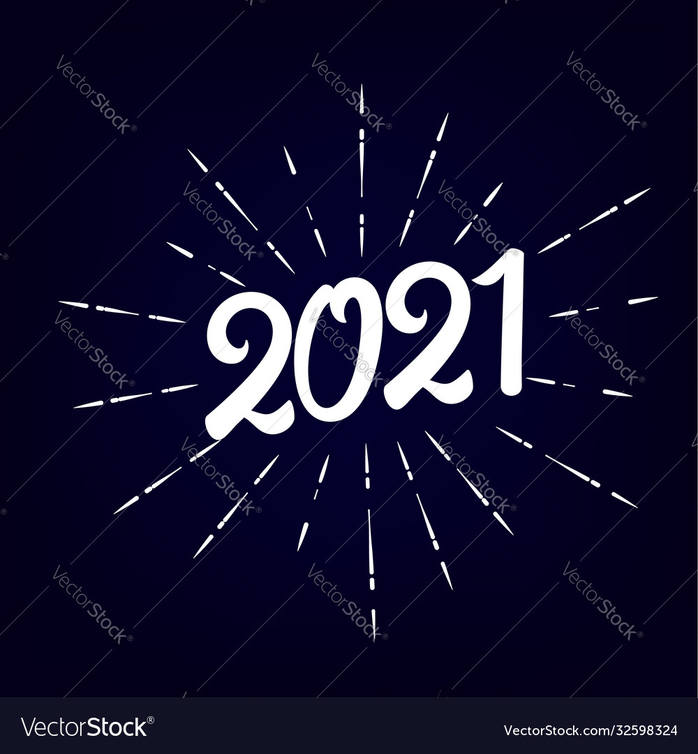 2021 happy new year vintage lettering text