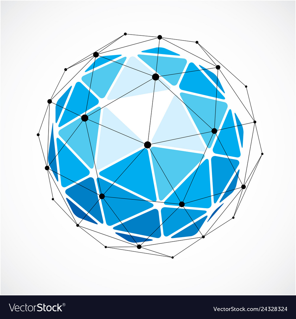 Abstract low poly object with black lines vector image Abstract low poly object with black lines