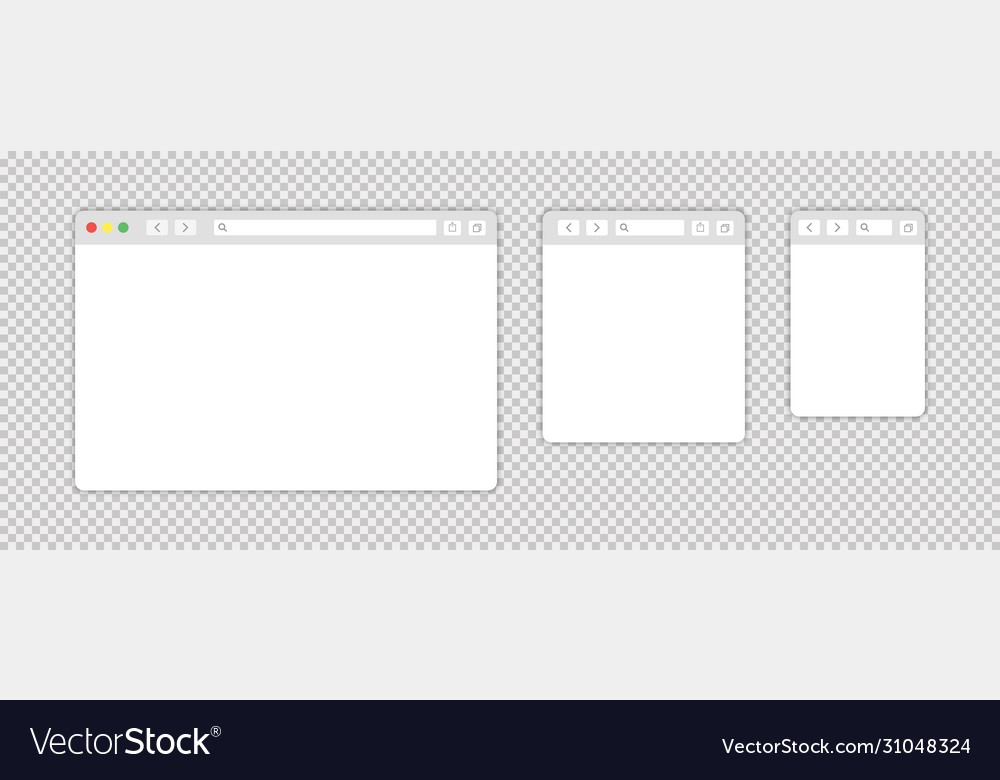 Browser window isolated web elements transparent