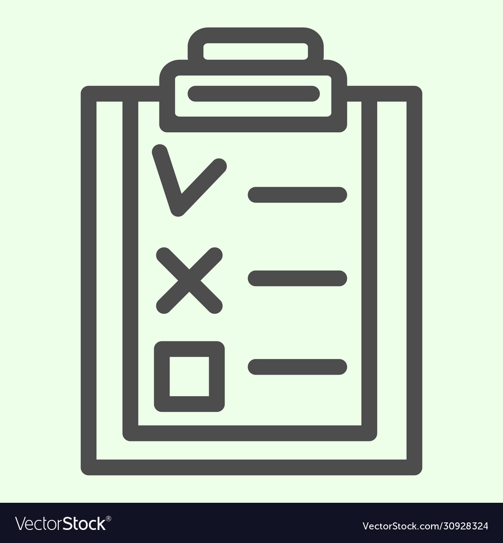 Check list line icon office clipboard with marked