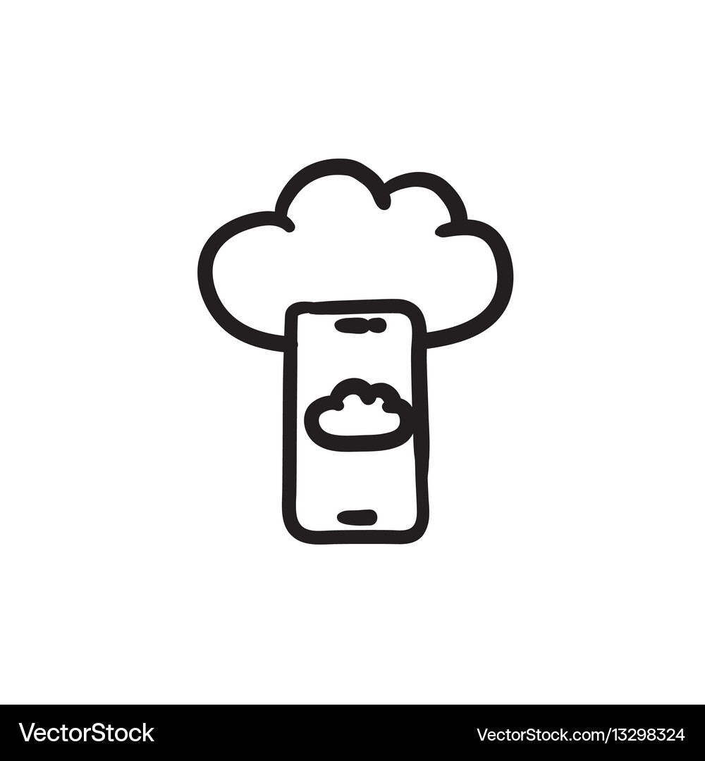 Cloud computing sketch icon Royalty Free Vector Image
