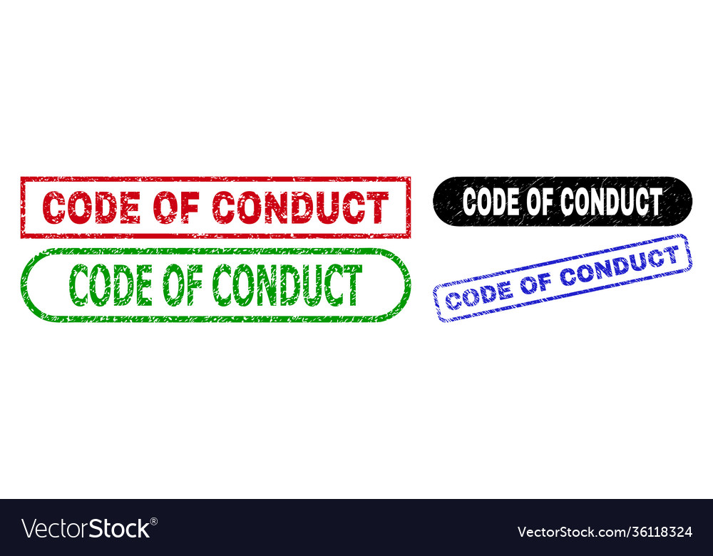 Code of conduct rectangle stamps using rubber