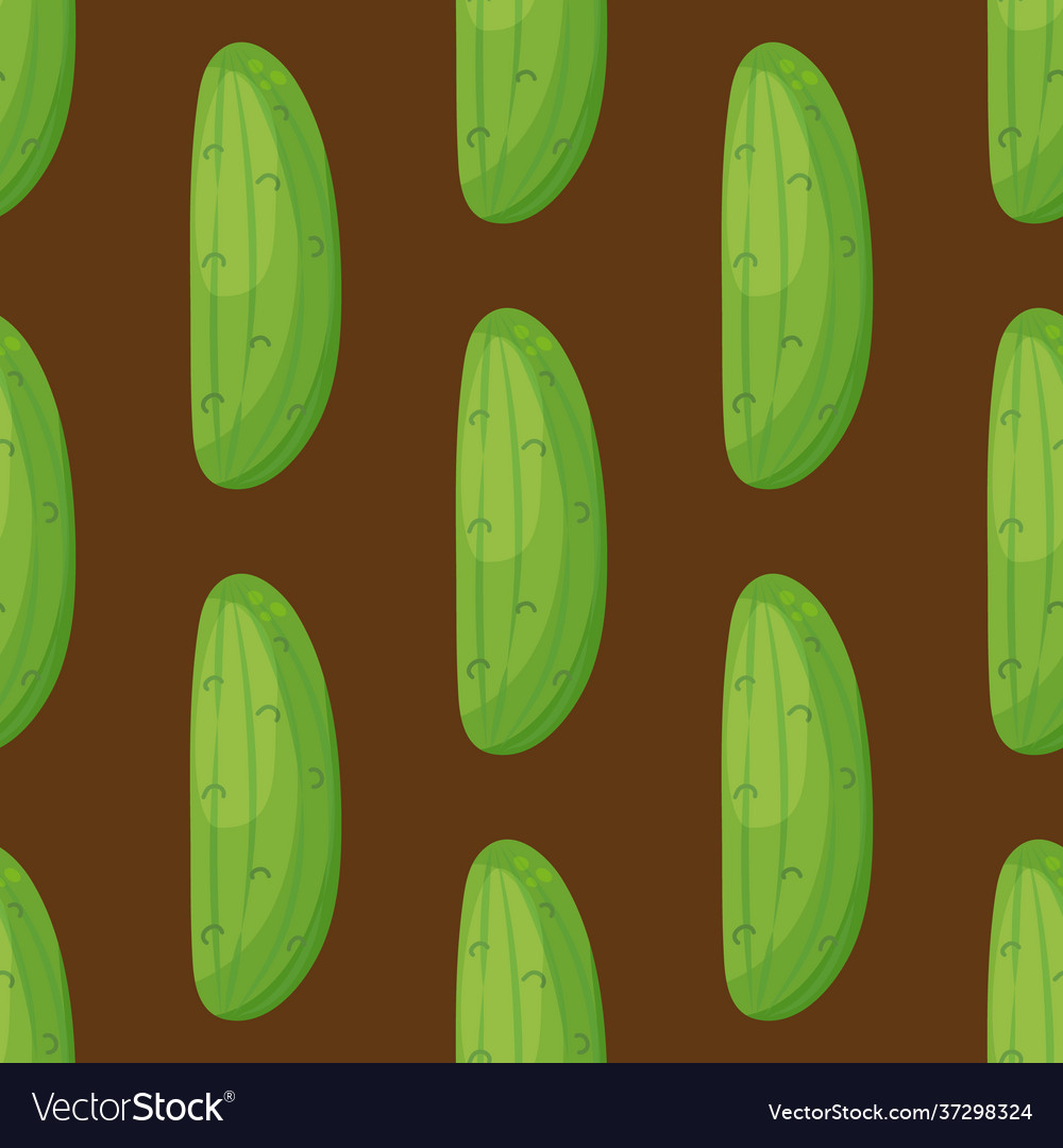 Cucumber seamless pattern endless background vector image Cucumber seamless pattern endless background