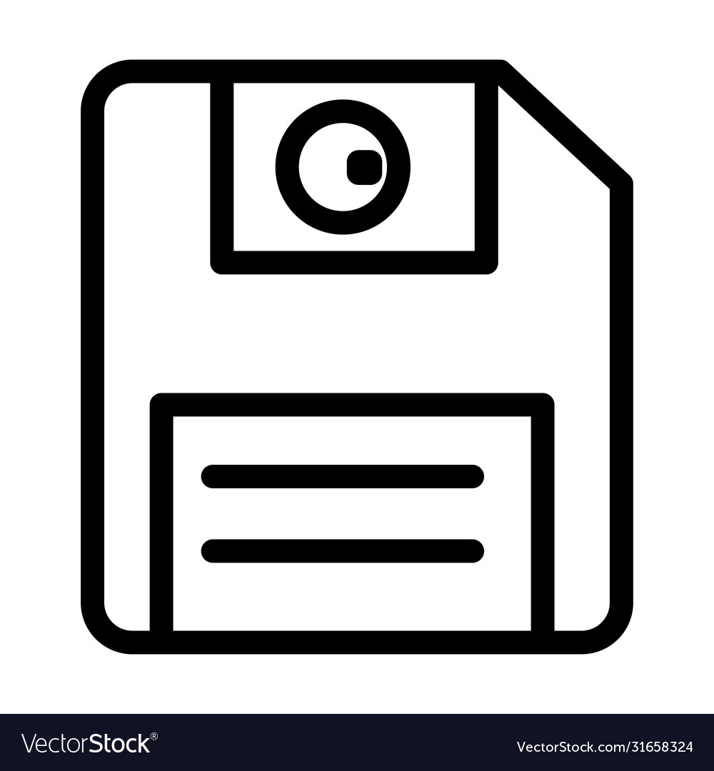 Diskette icon image line style vector image Diskette icon image line style
