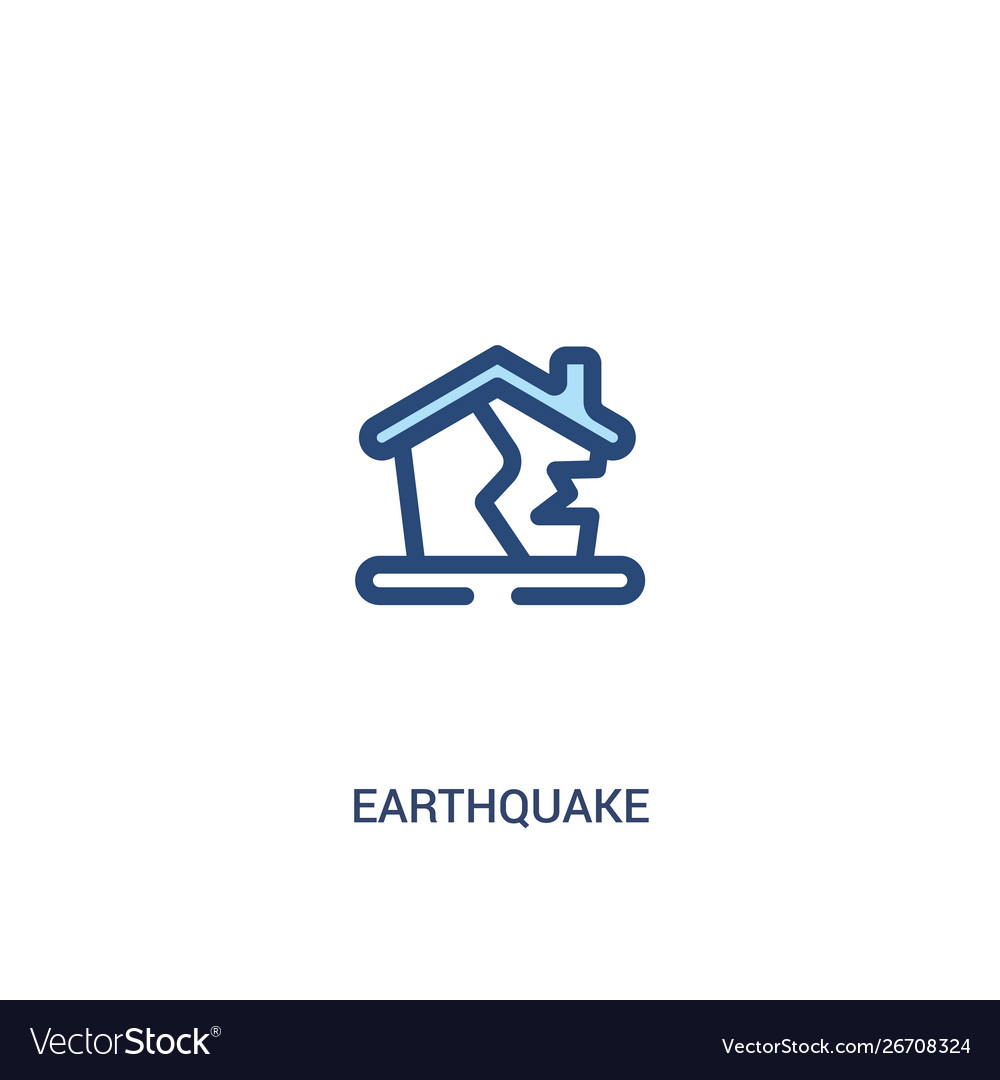 Earthquake concept 2 colored icon simple line