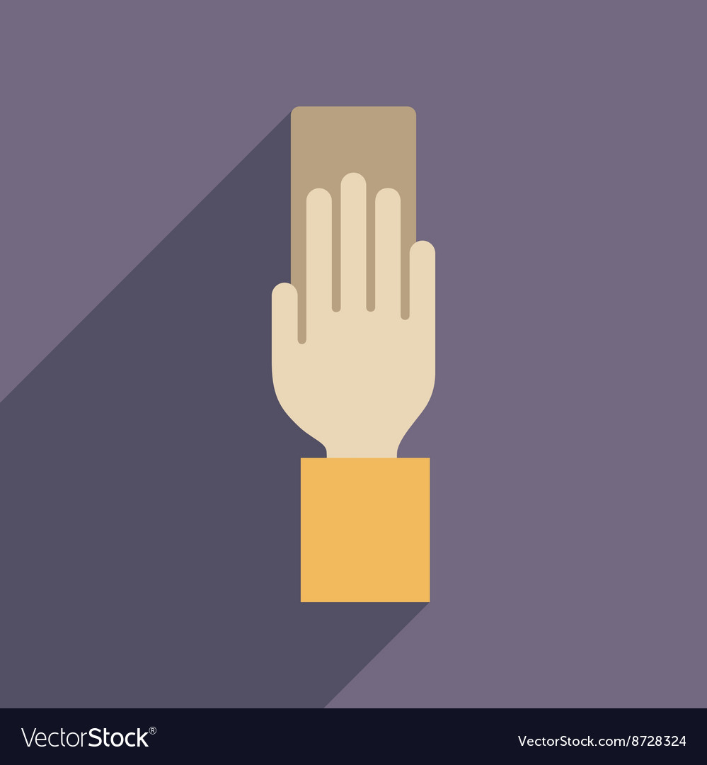 Flat web icon with long shadow referee card