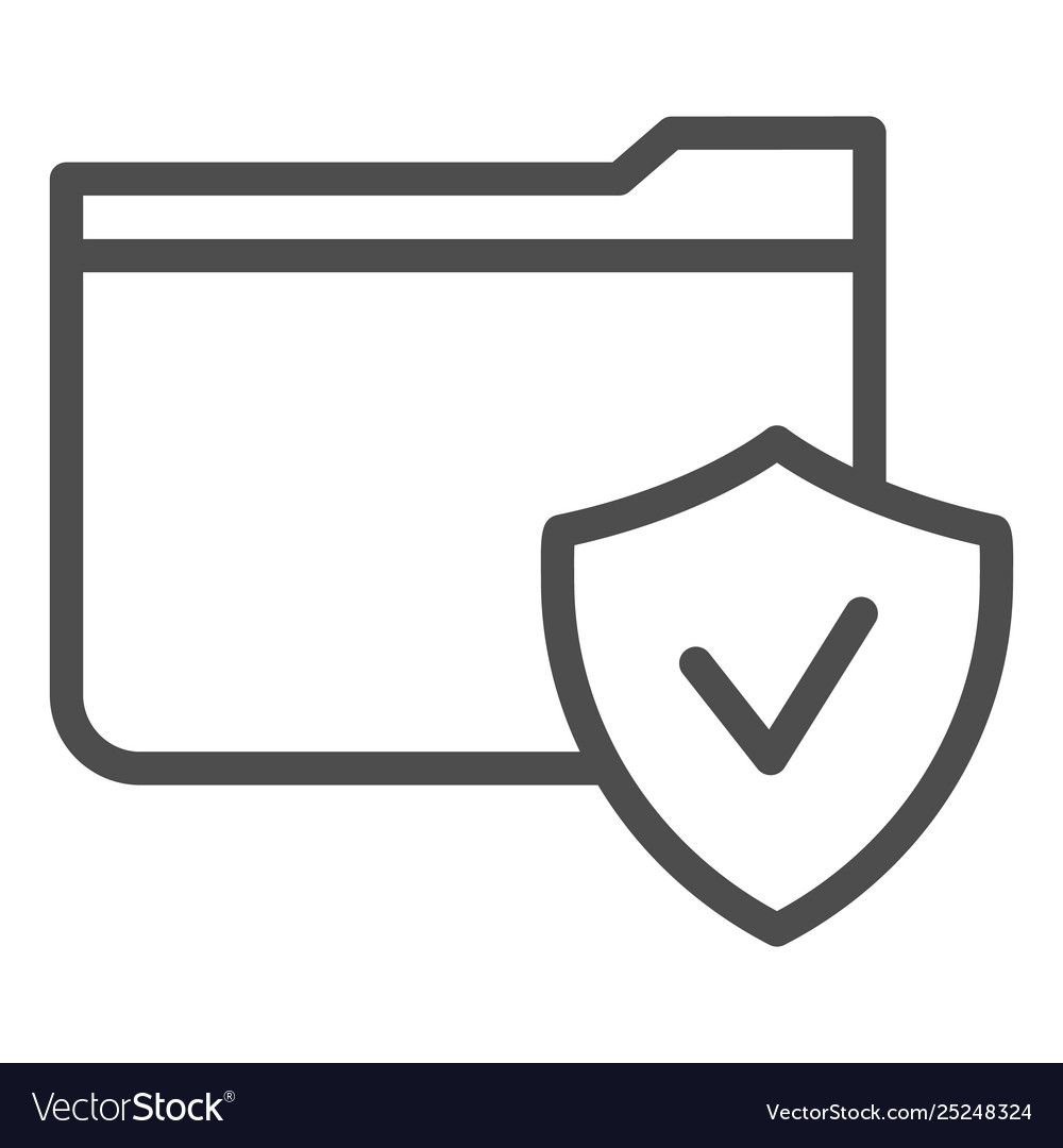 Folder with check mark line icon checked