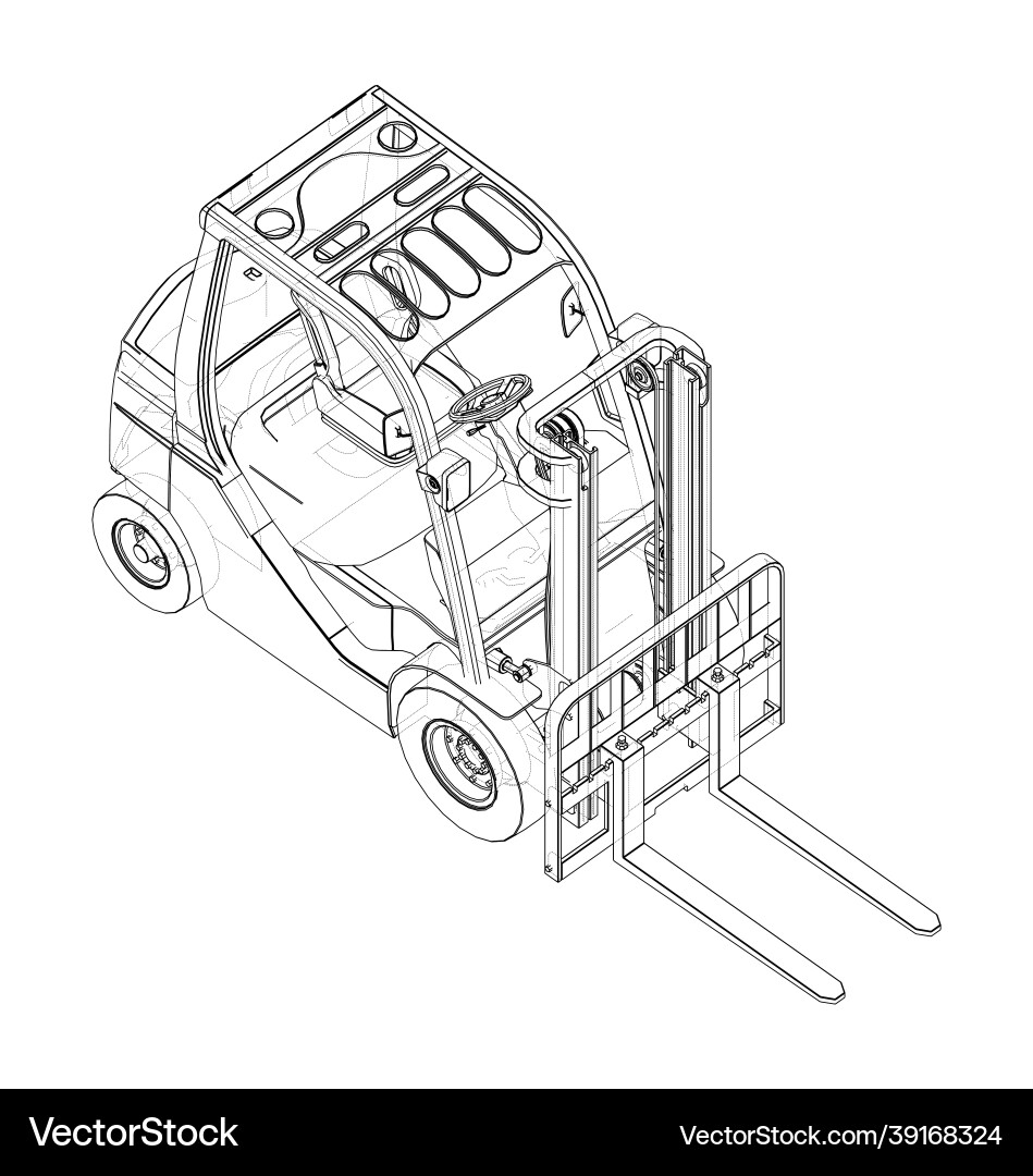 Forklift orthography Royalty Free Vector Image