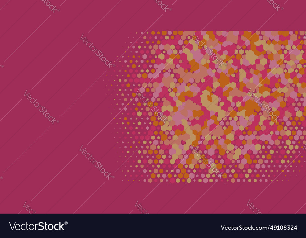 Geometric multi size hexagon with color
