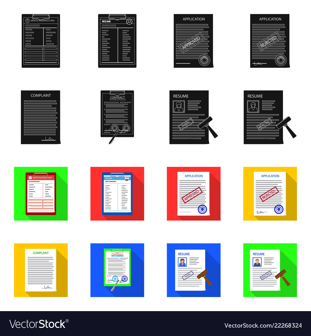 Isolated object of form and document symbol set Vector Image Isolated object of form and document symbol set