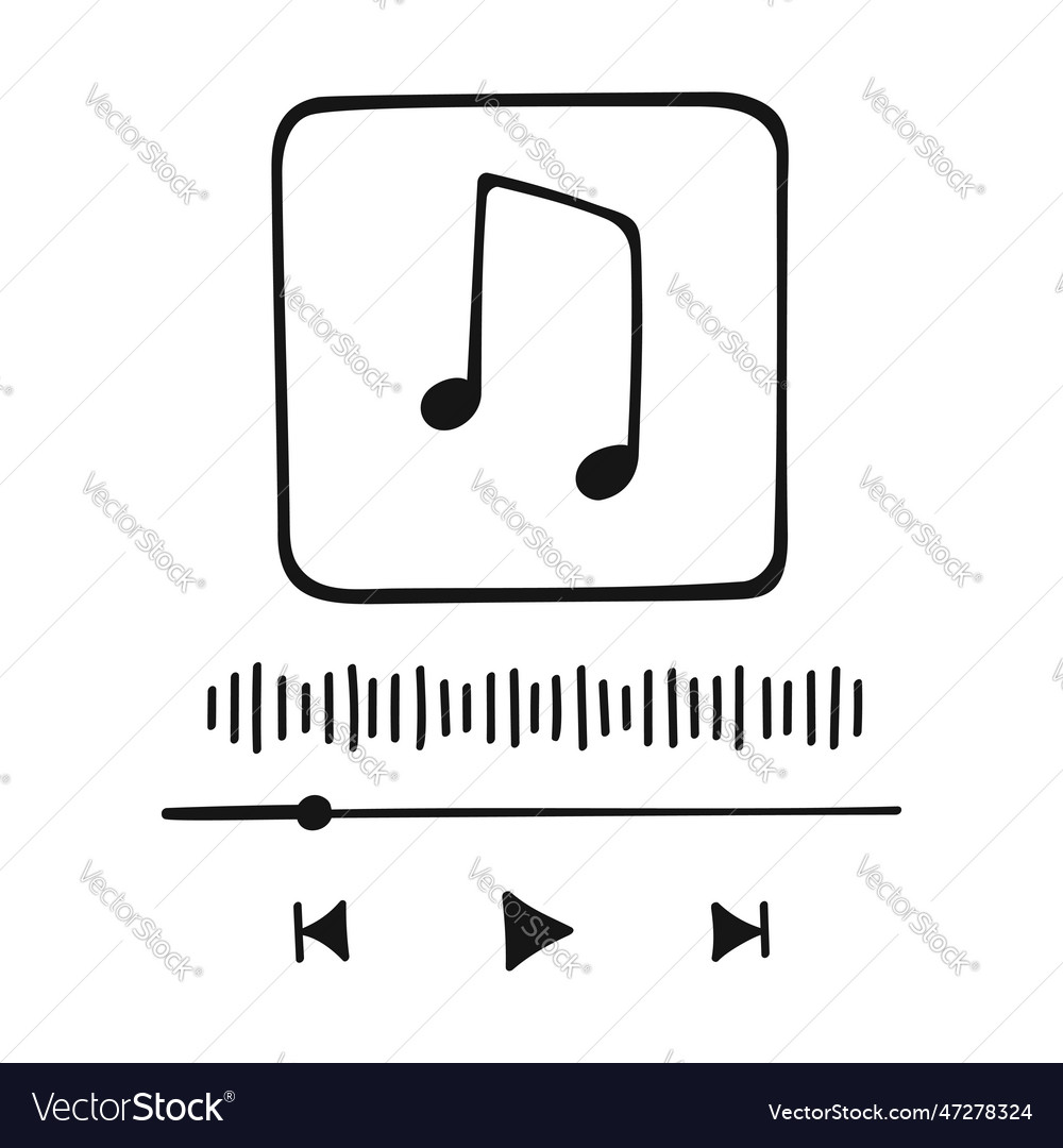 Music player interface in doodle style