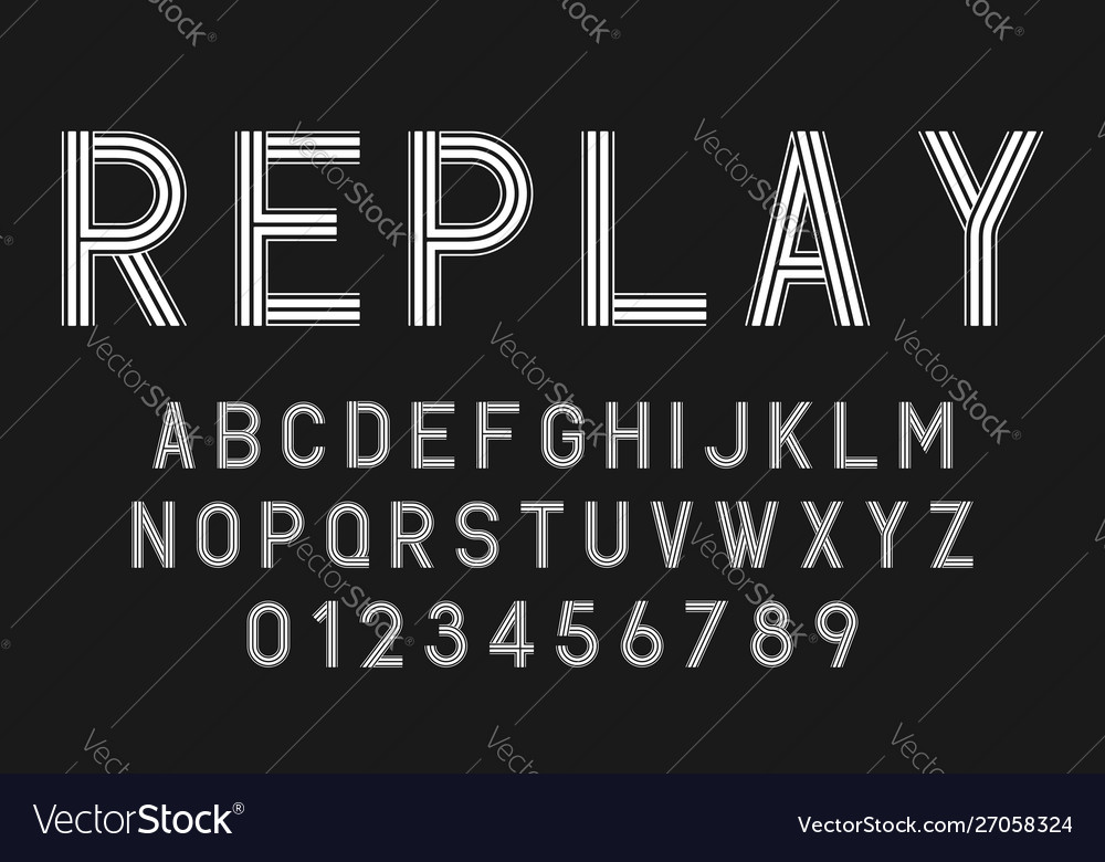 Alphabete Linien Schriftarten modern abstrakt vector image Alphabete Linien Schriftarten modern abstrakt