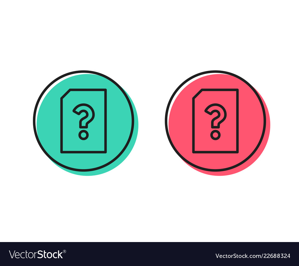 Unknown document line icon file with question