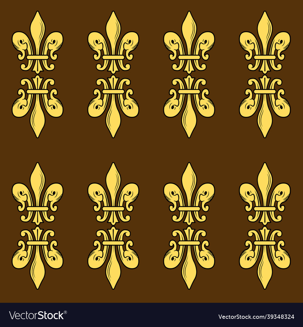 Vintage pattern with heraldic lilies vector image Vintage pattern with heraldic lilies