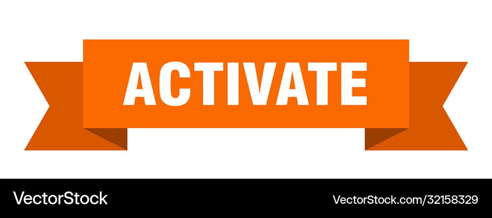 Activate ribbon isolated band sign Royalty Free Vector Image