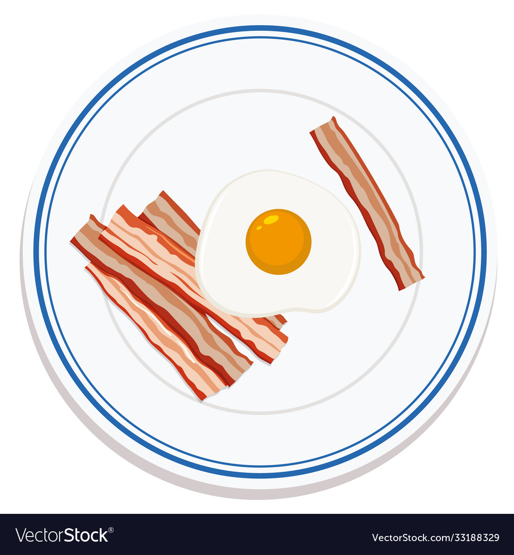 Aerial view food on plate Royalty Free Vector Image