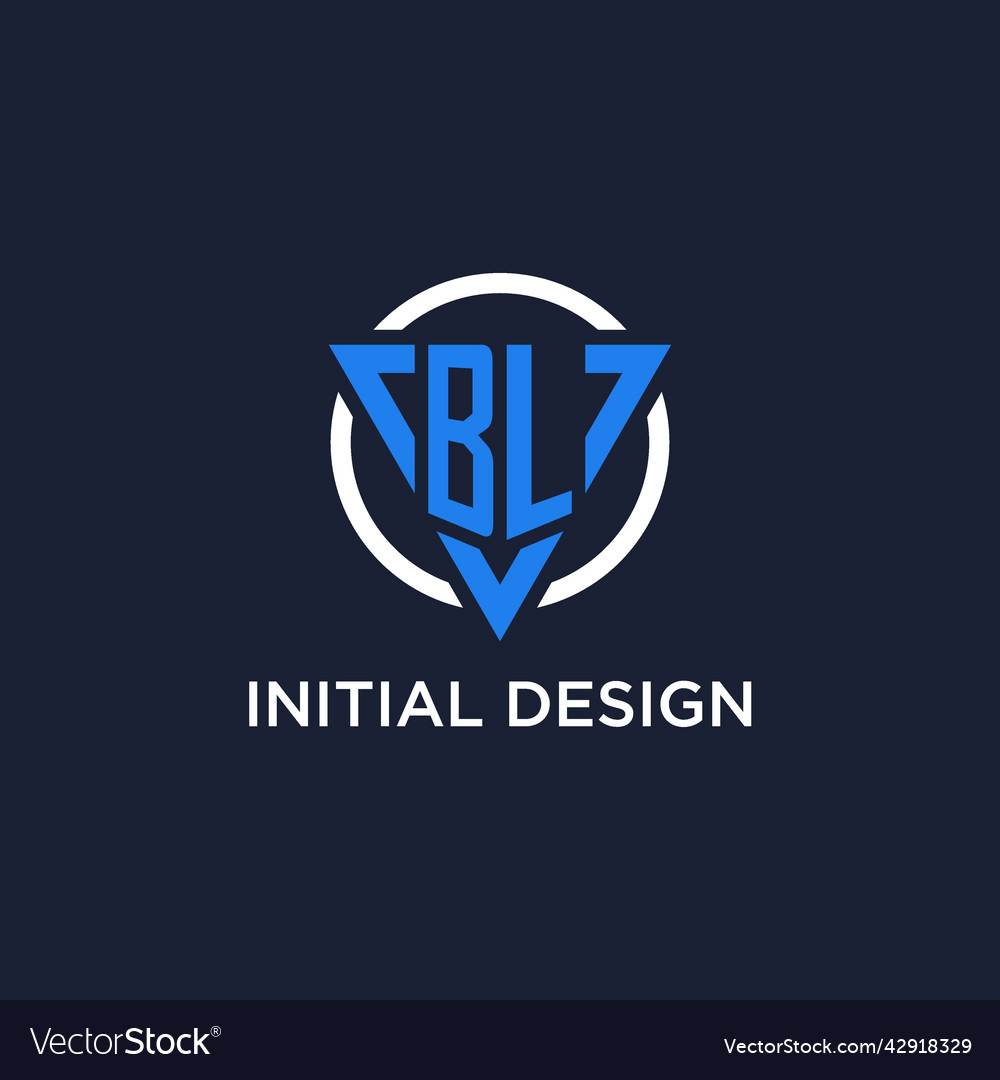 Bl monogram logo with triangle shape and circle Vector Image Bl monogram logo with triangle shape and circle