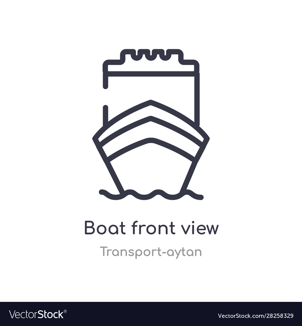 Boat front view outline icon isolated line from