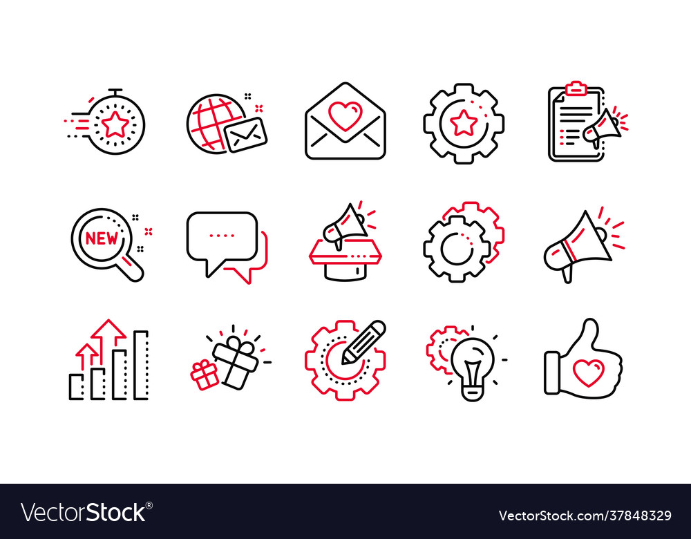 Marke Social Project Line Icons Geschäftsstrategie