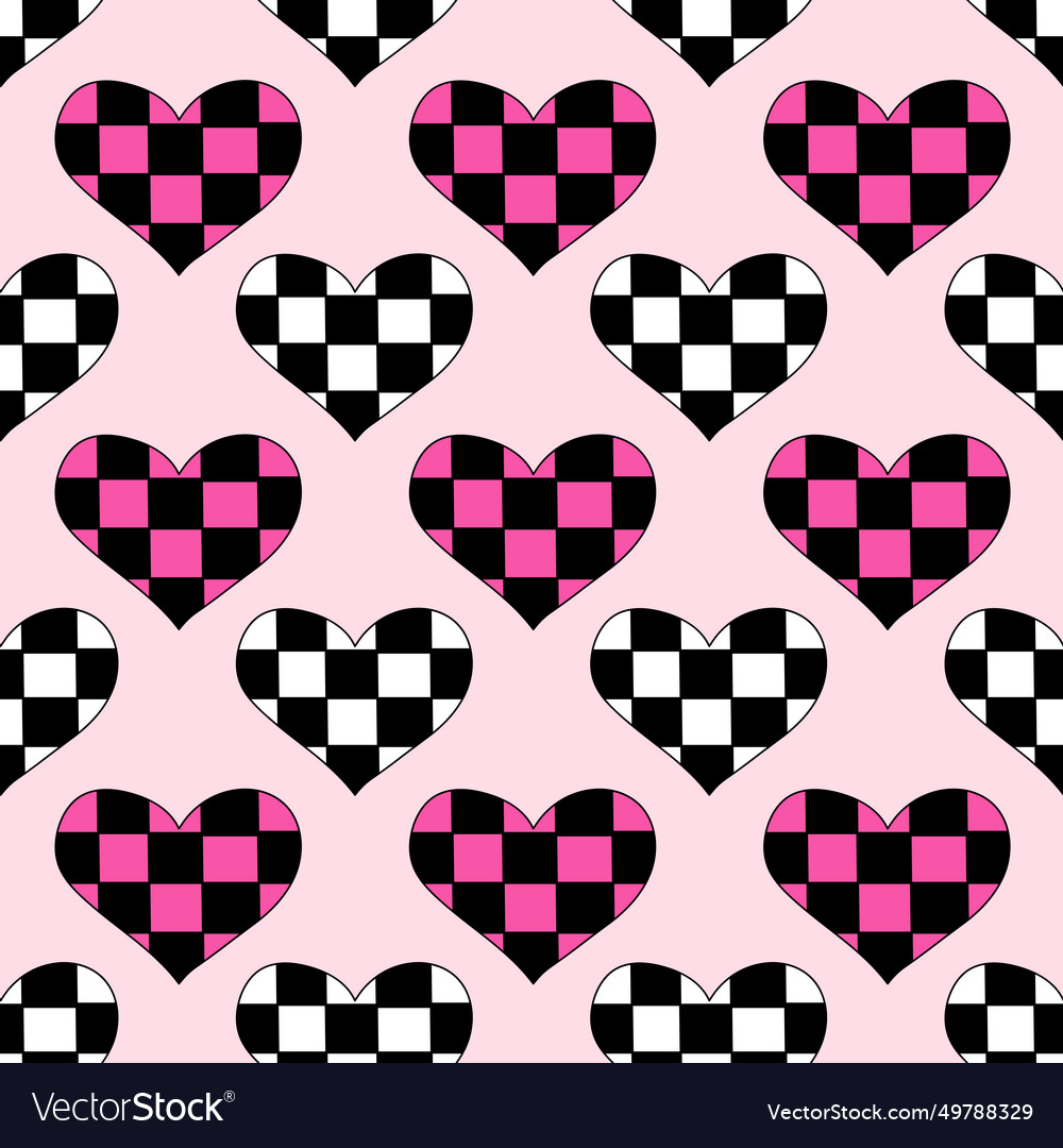 Chessboard Hearts Pattern