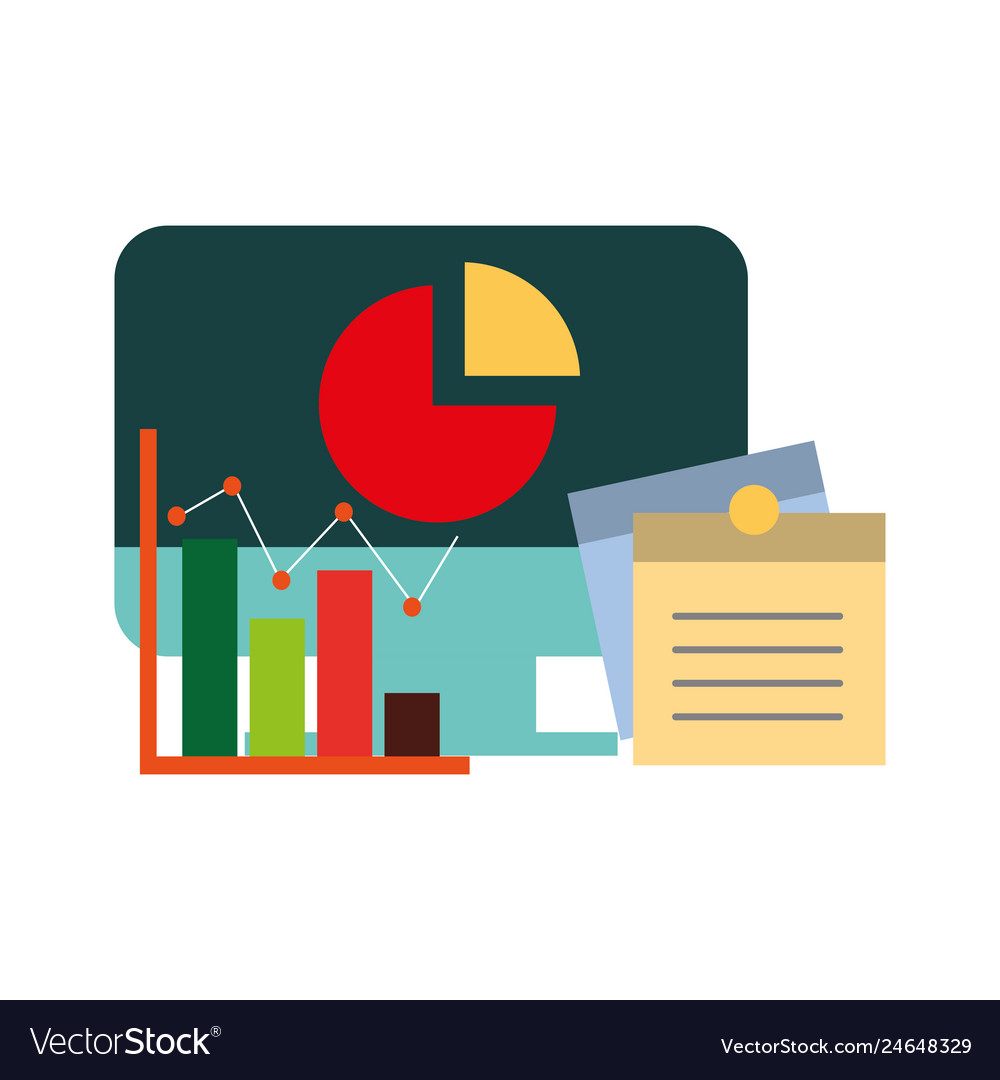 Computer business chart note memo