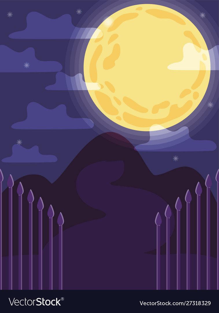 Creepy Landschaft Nacht halloween mit Vollmond